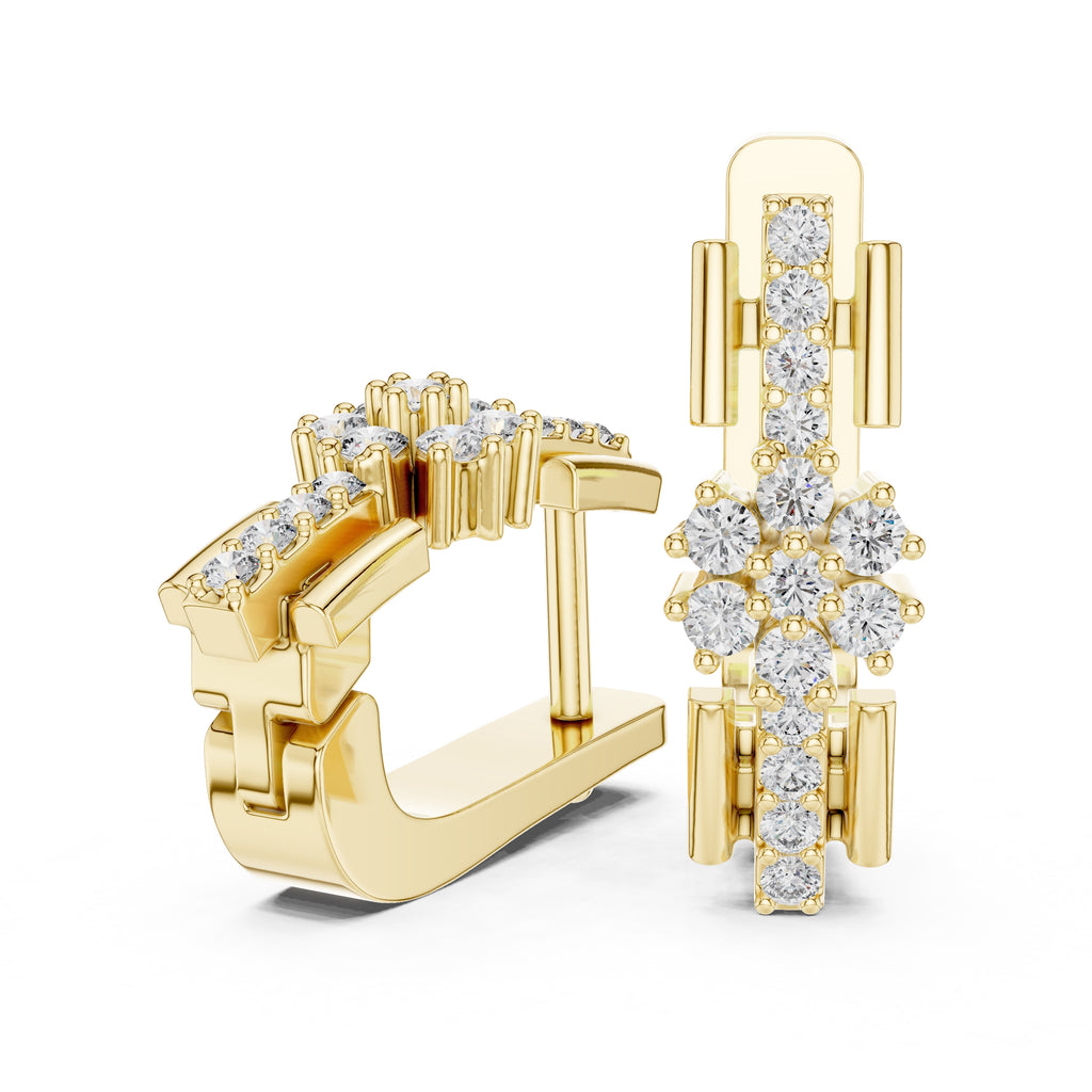 The Apex Lan Grown Diamond Huggies Yellow Gold