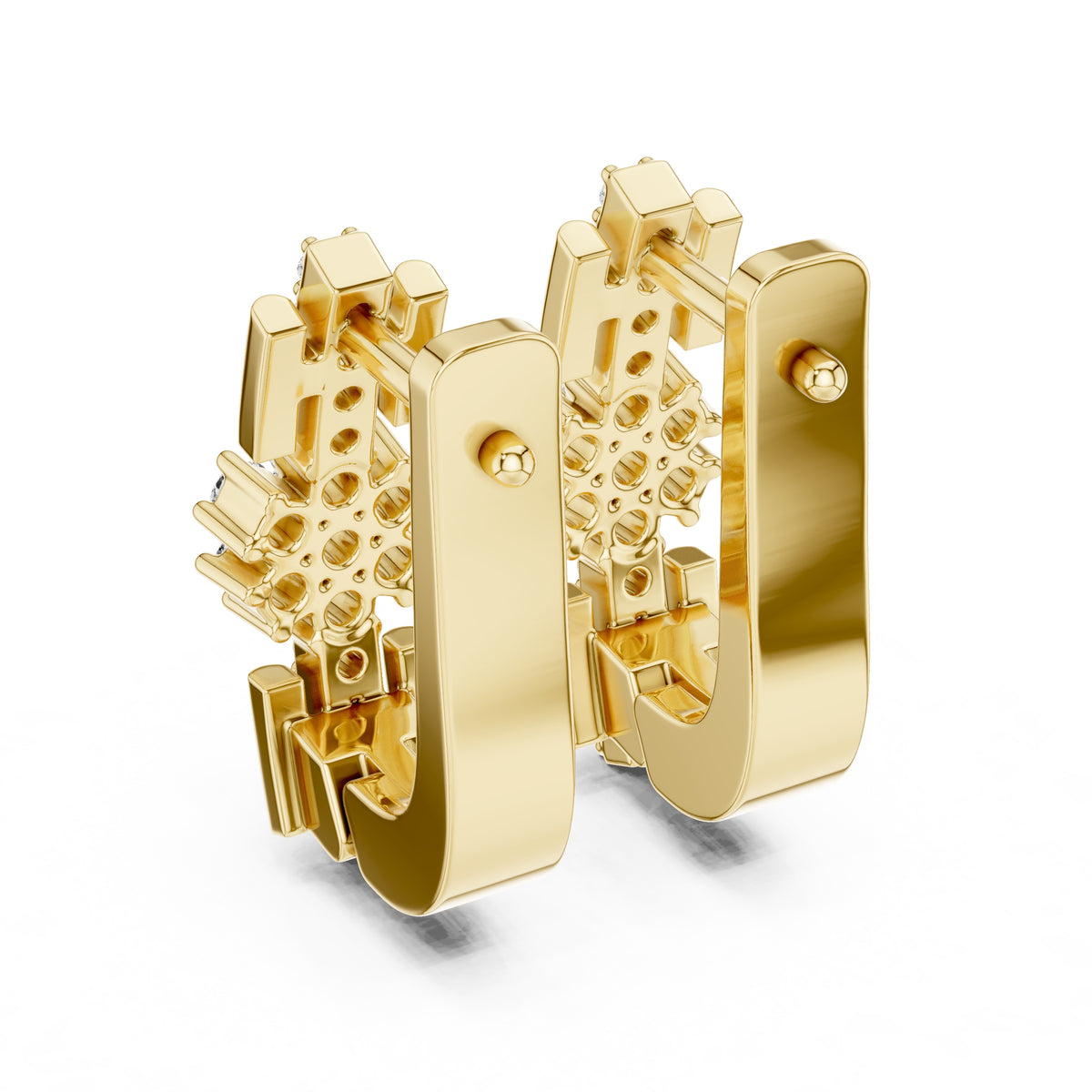 The Apex Lan Grown Diamond Huggies Yellow Gold