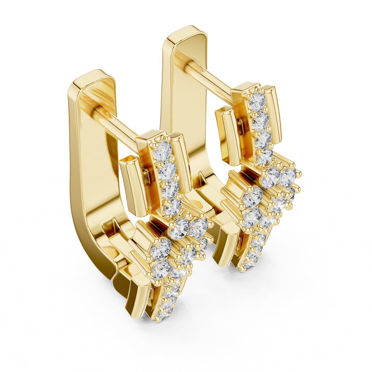 The Apex Lan Grown Diamond Huggies Yellow Gold