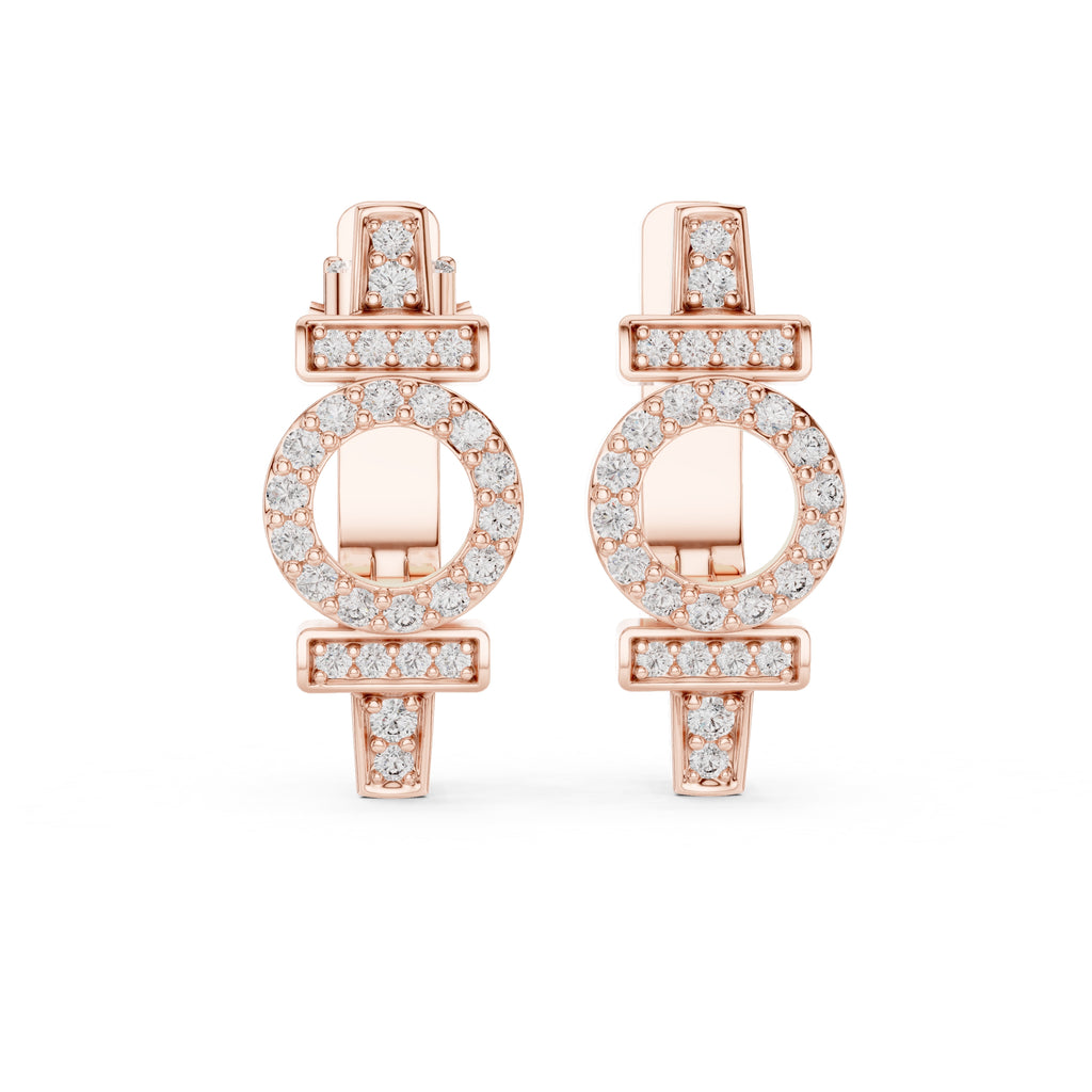 The Orbit Lan Grown Diamond Huggies Rose Gold