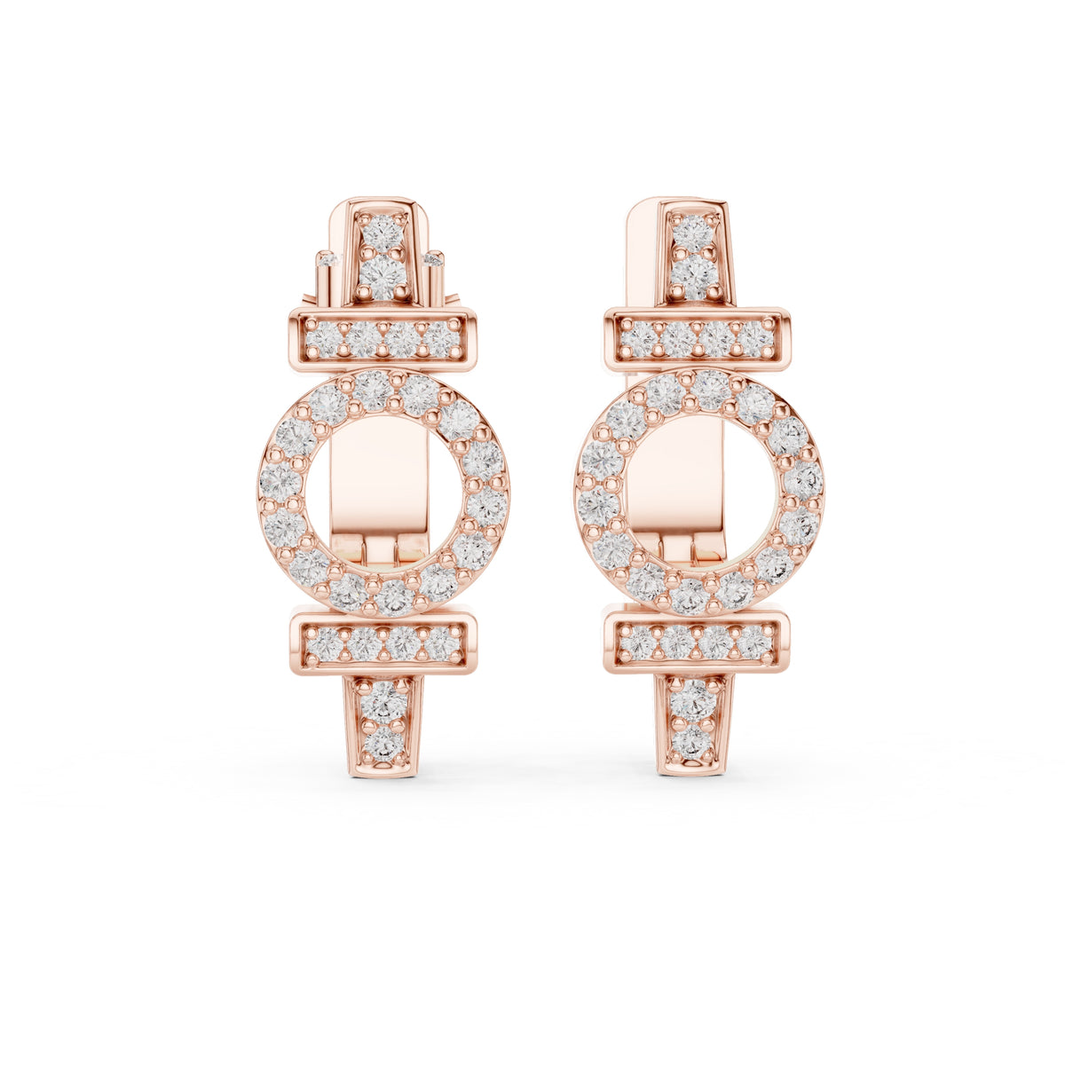 The Orbit Lan Grown Diamond Huggies Rose Gold