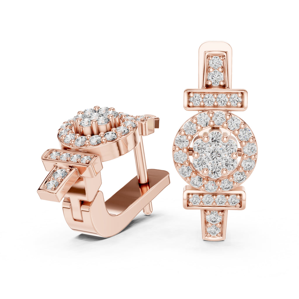 The Orbit Lan Grown Diamond Huggies Rose Gold