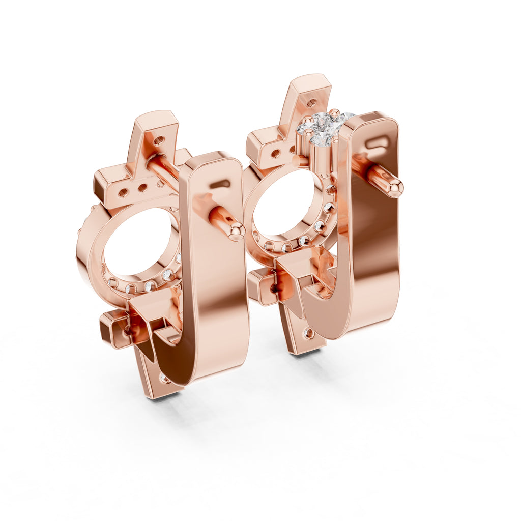 The Orbit Lan Grown Diamond Huggies Rose Gold