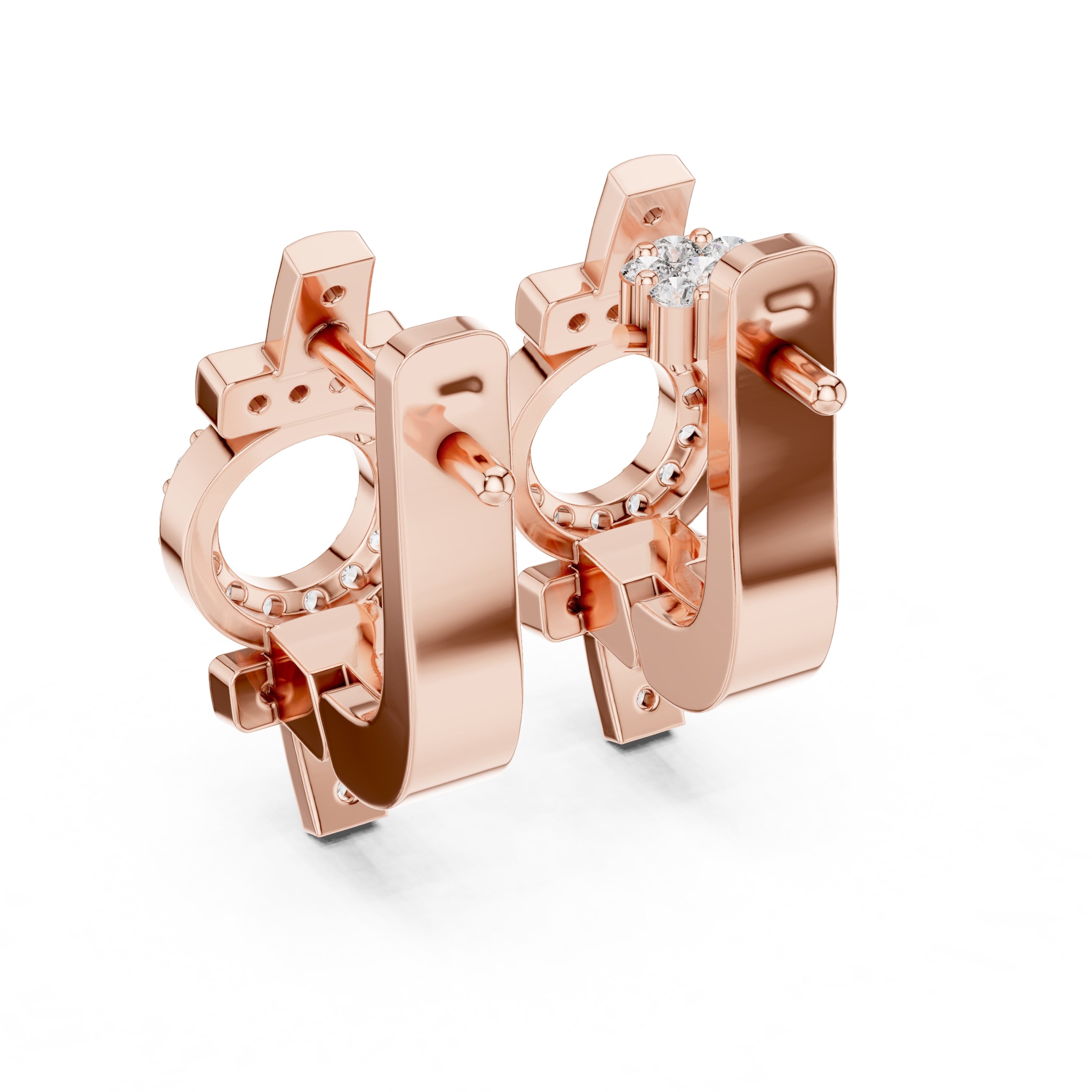 The Orbit Lan Grown Diamond Huggies Rose Gold