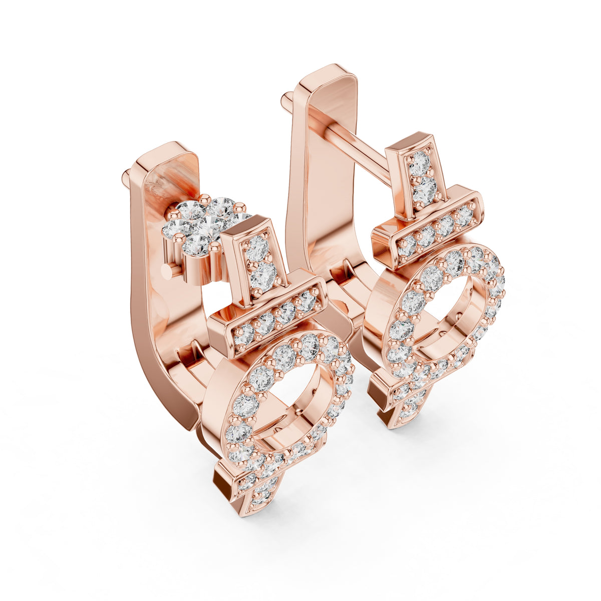 The Orbit Lan Grown Diamond Huggies Rose Gold