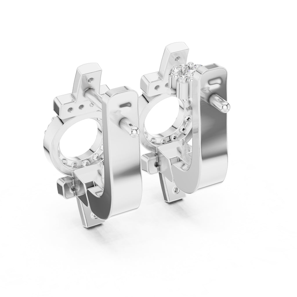 The Orbit Lan Grown Diamond Huggies White Gold