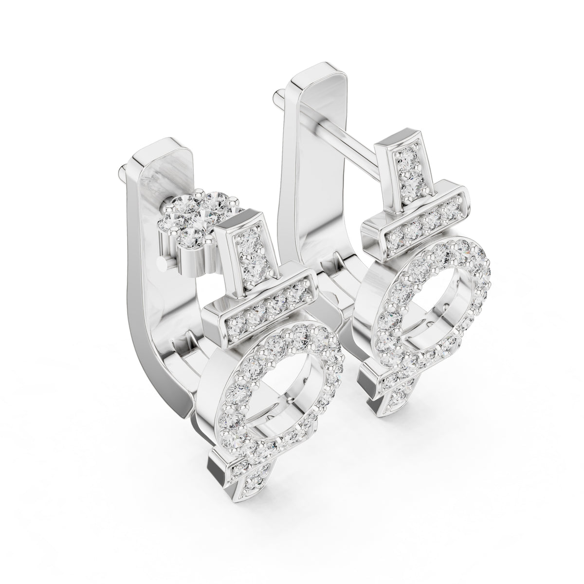 The Orbit Lan Grown Diamond Huggies White Gold