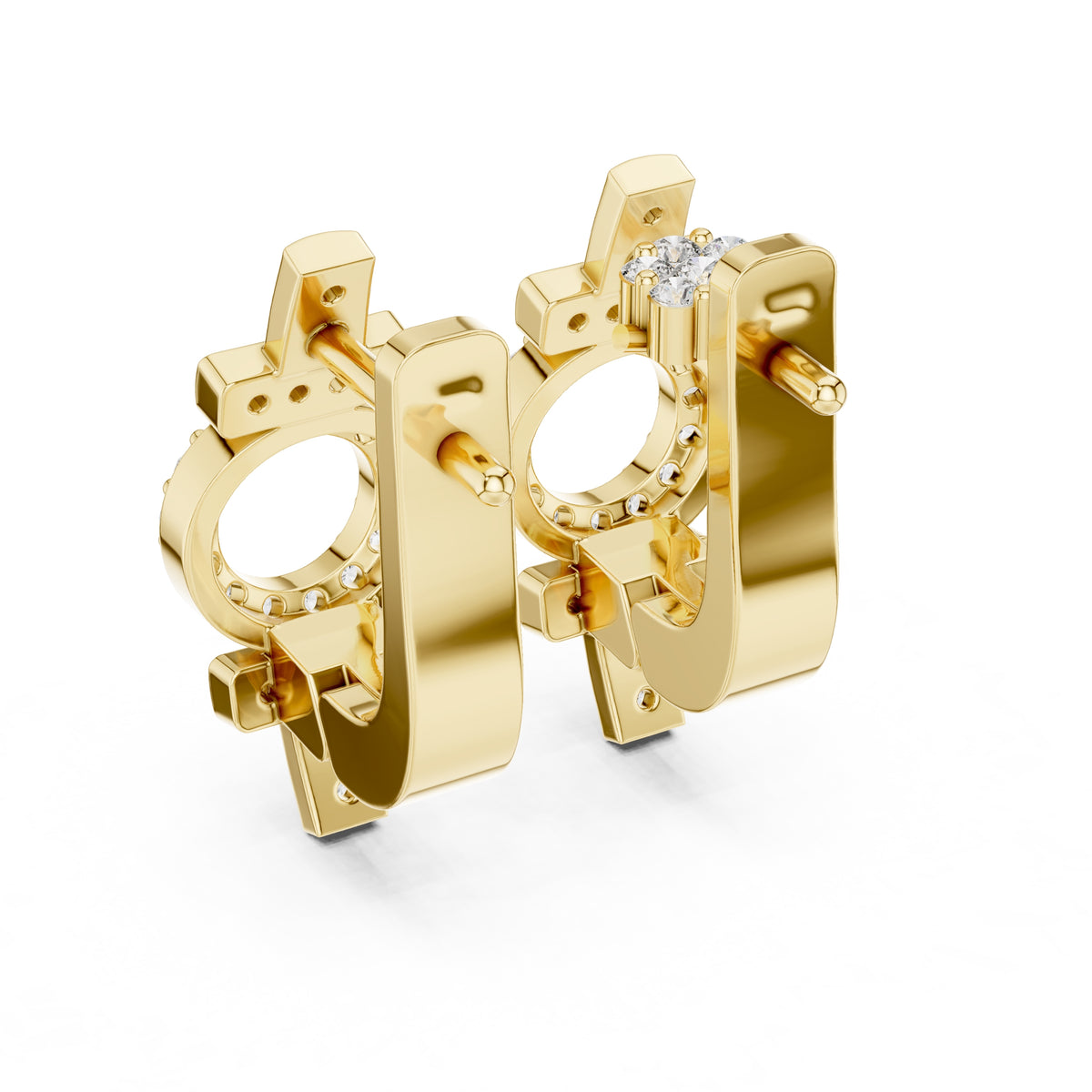 The Orbit Lan Grown Diamond Huggies Yellow Gold