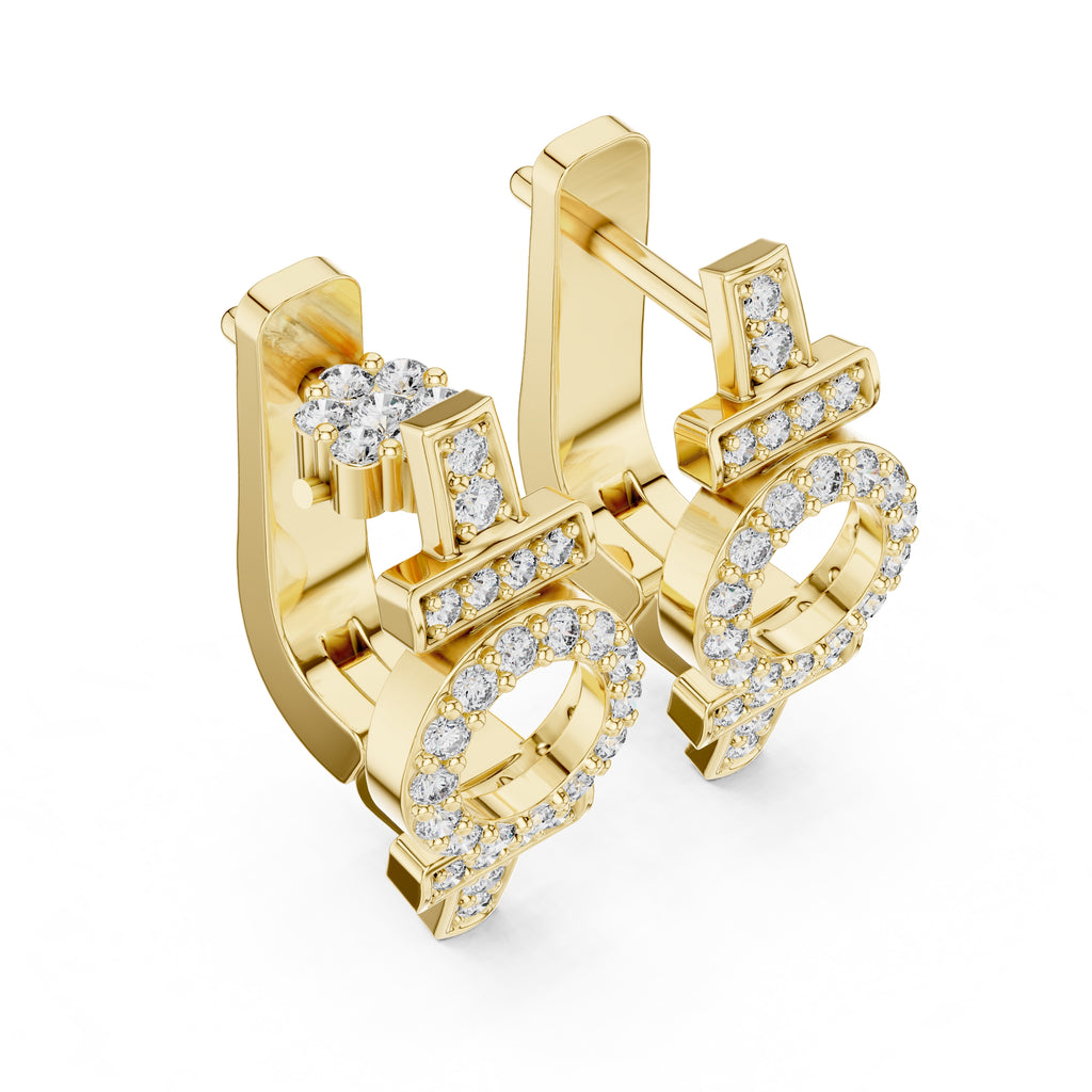 The Orbit Lan Grown Diamond Huggies Yellow Gold