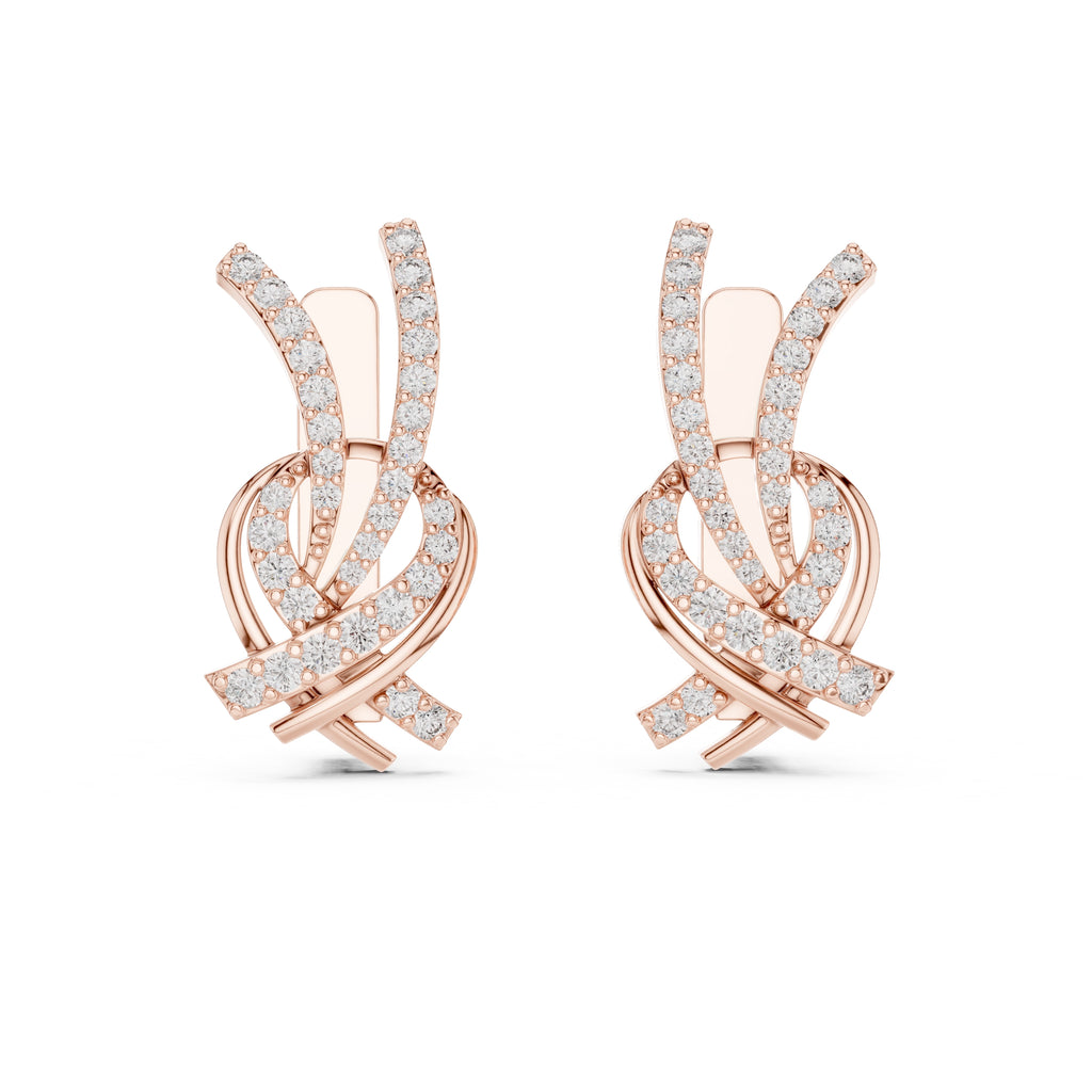 The Vortex Lan Grown Diamond Earrings Rose Gold