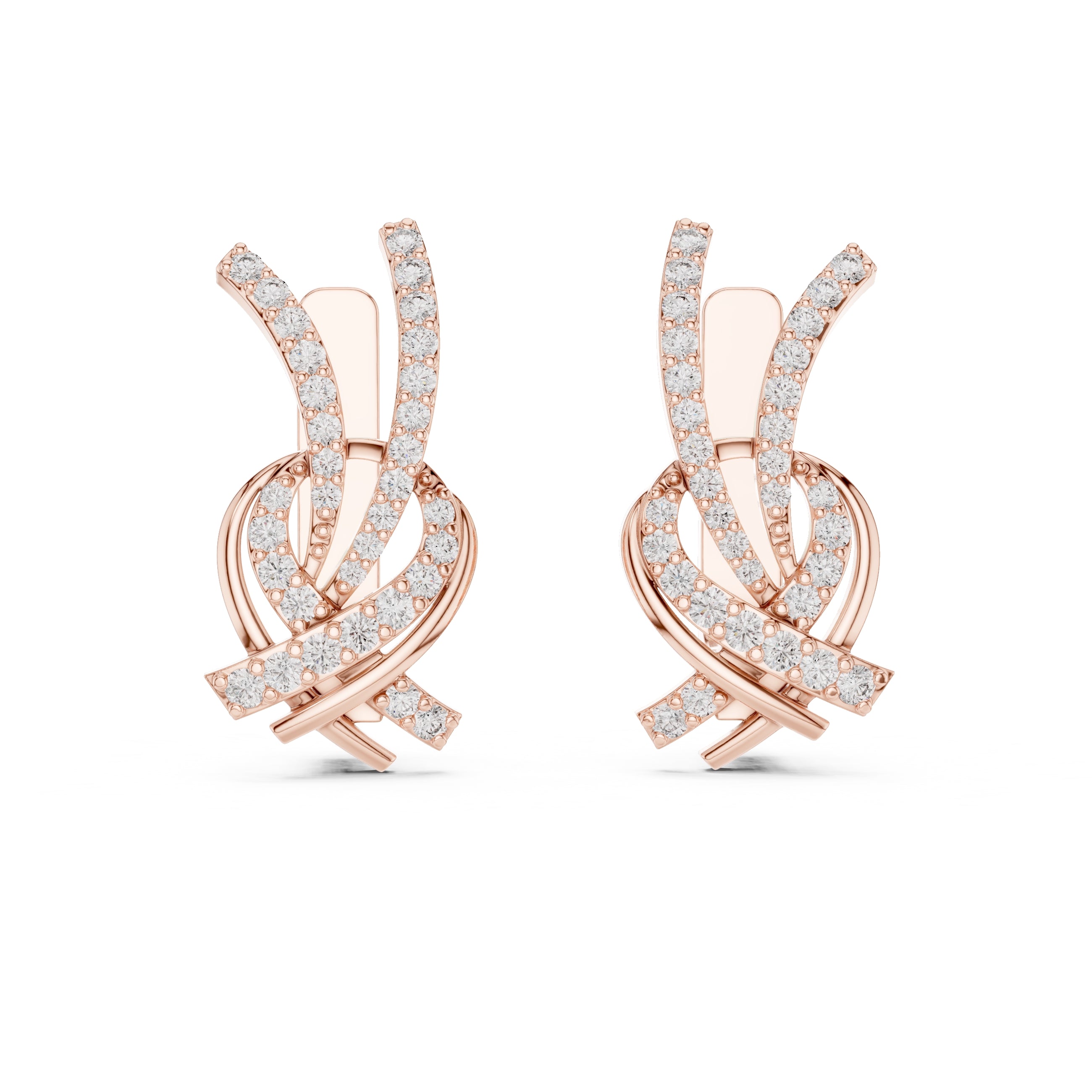 The Vortex Lan Grown Diamond Earrings Rose Gold