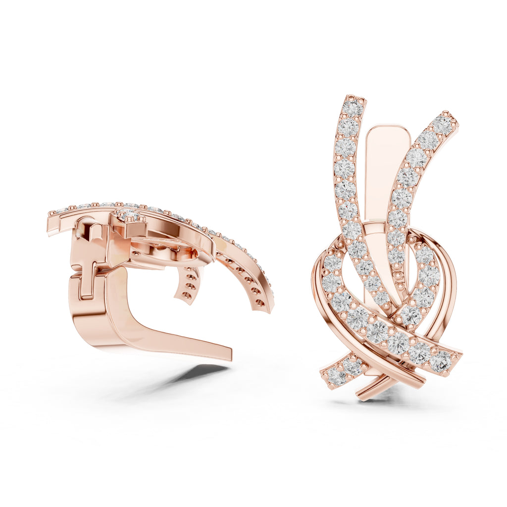 The Vortex Lan Grown Diamond Earrings Rose Gold
