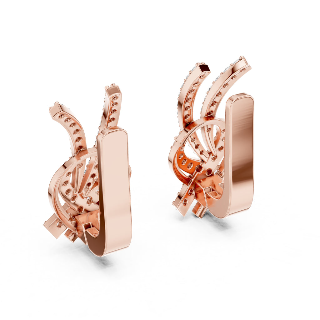 The Vortex Lan Grown Diamond Earrings Rose Gold
