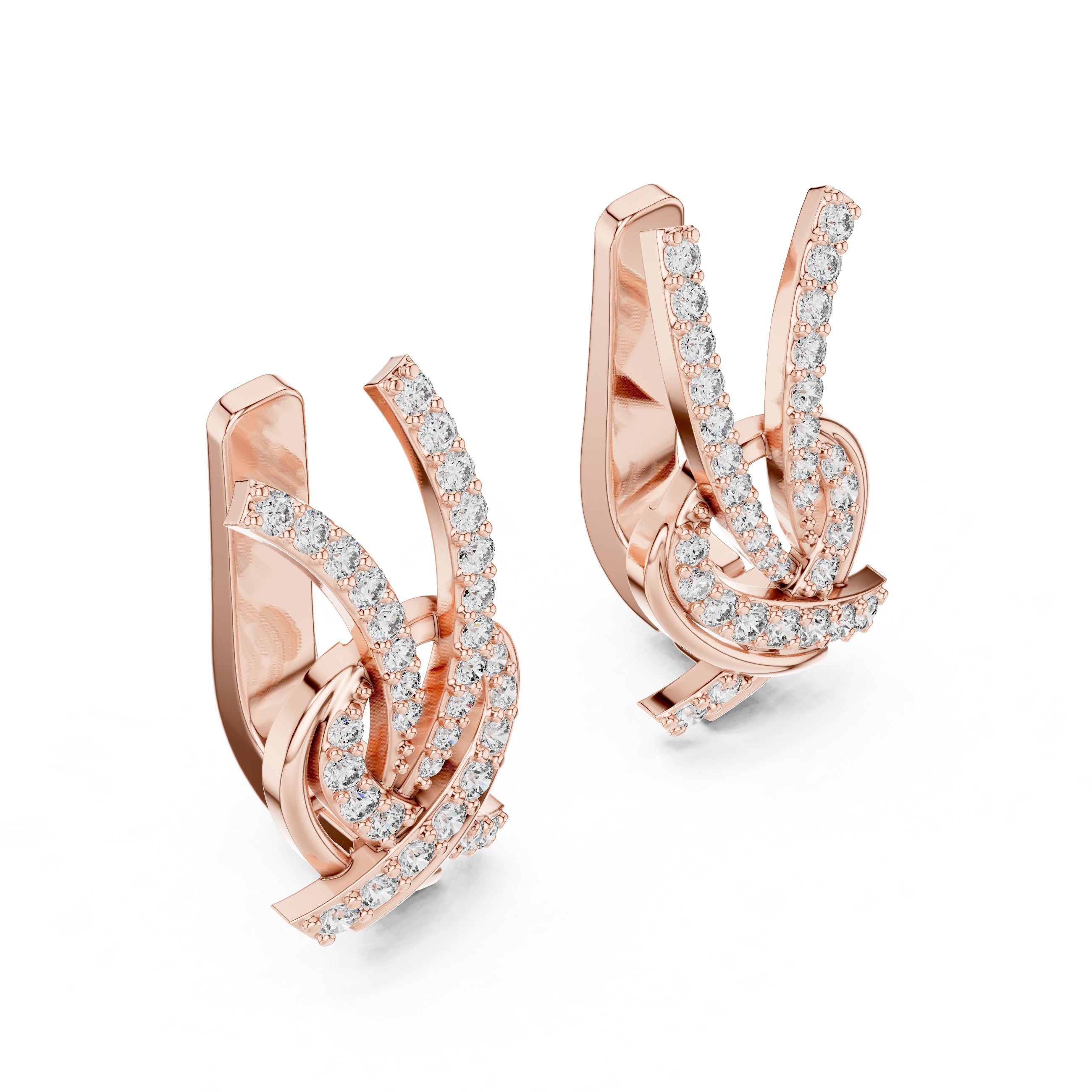 The Vortex Lan Grown Diamond Earrings Rose Gold