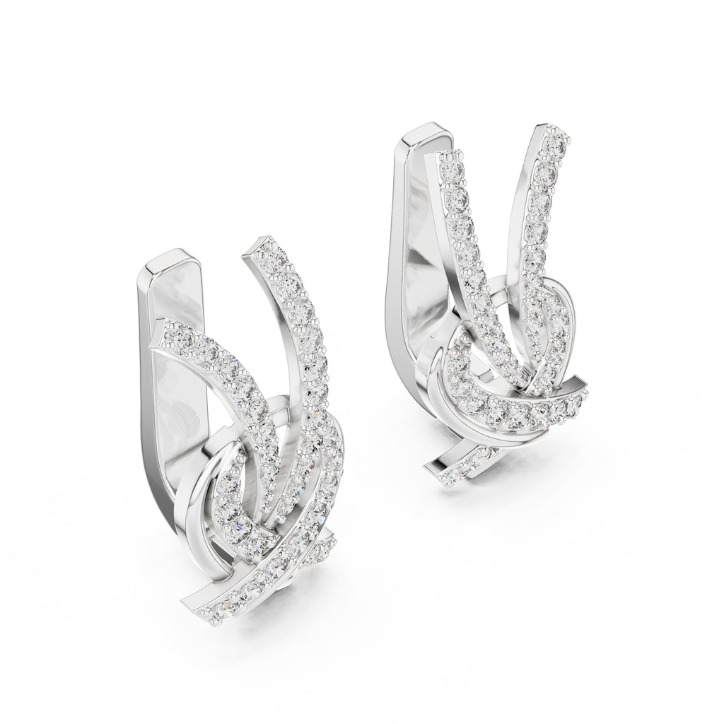 The Vortex Lan Grown Diamond Earrings White Gold