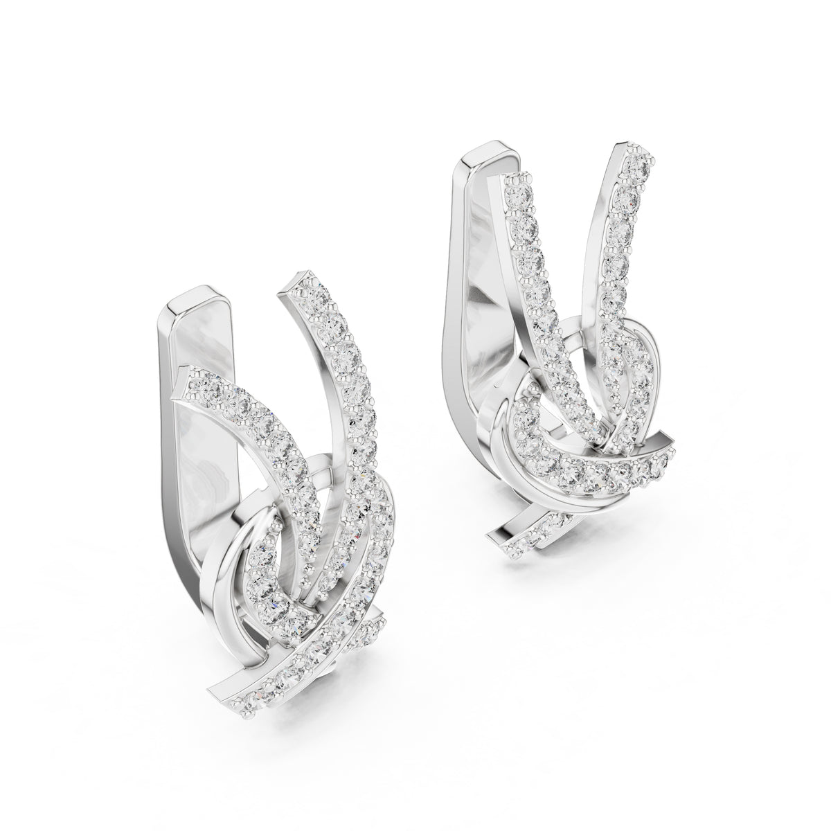 The Vortex Lan Grown Diamond Earrings White Gold