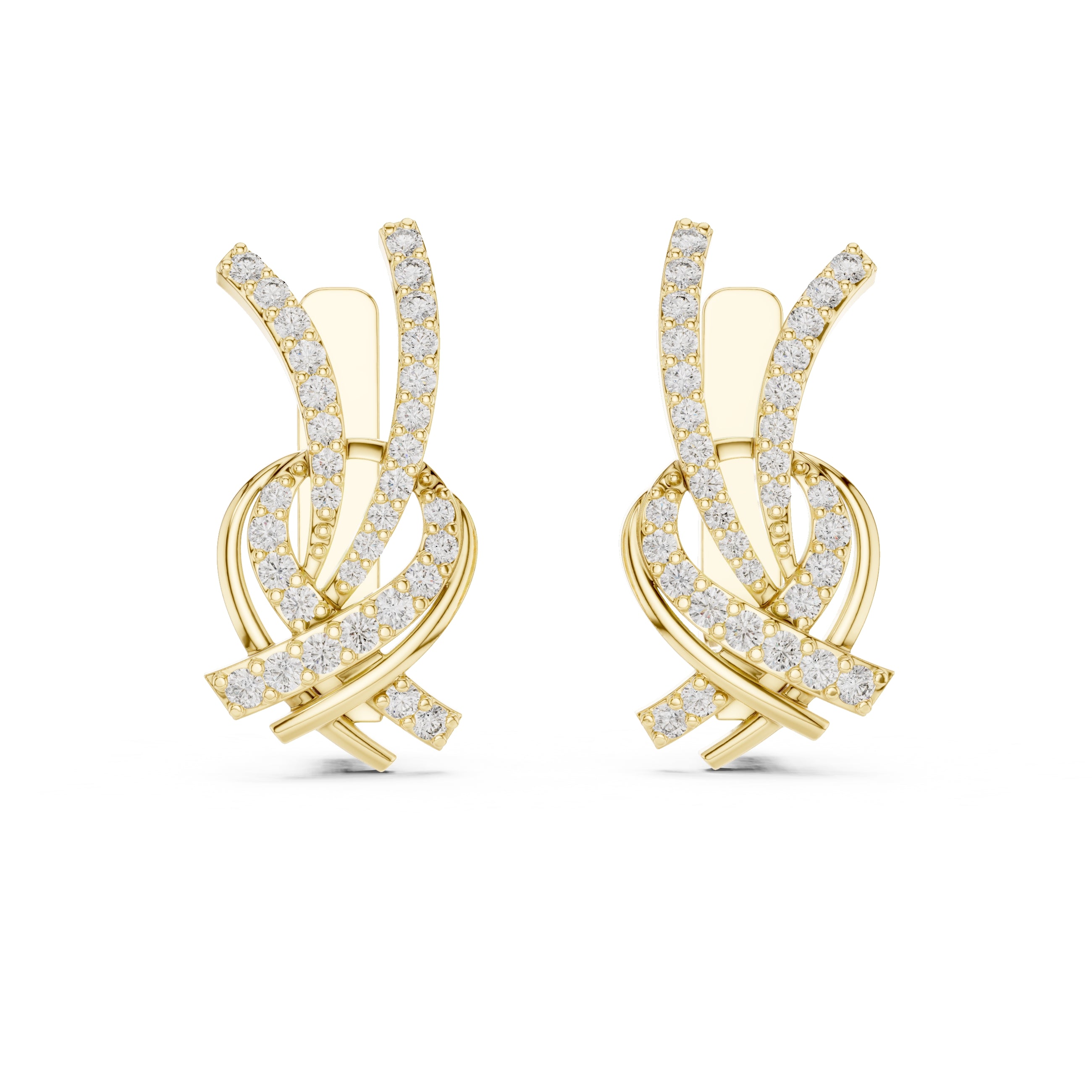 The Vortex Lan Grown Diamond Earrings Yellow Gold