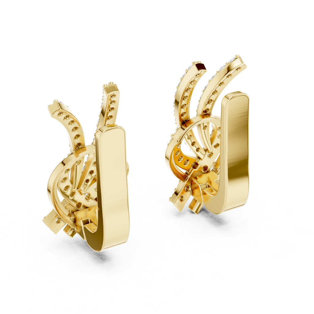 The Vortex Lan Grown Diamond Earrings Yellow Gold