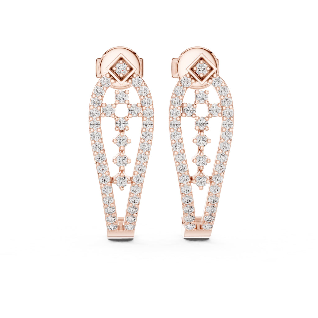 The Crest Lan Grown Diamond Drops Rose Gold