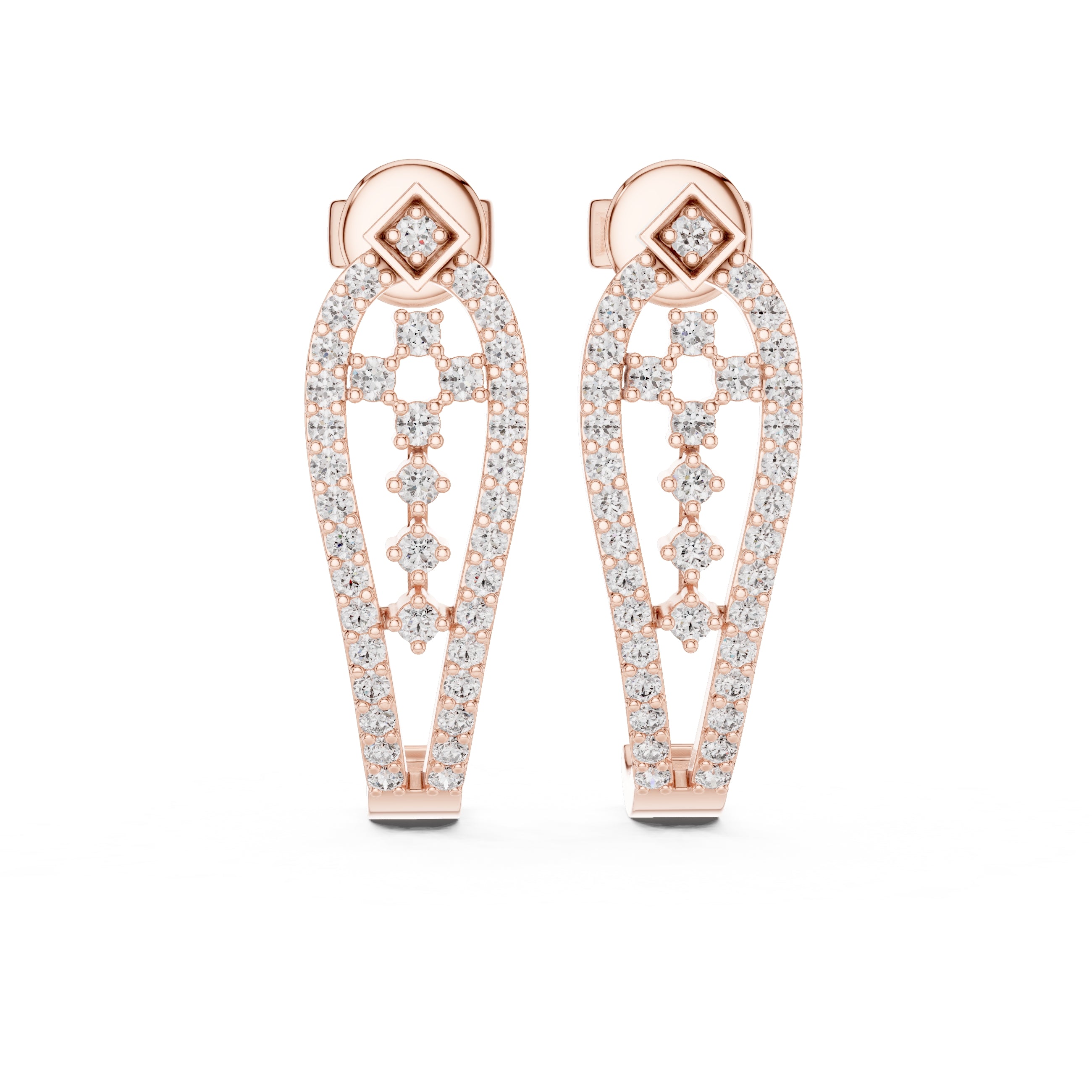 The Crest Lan Grown Diamond Drops Rose Gold