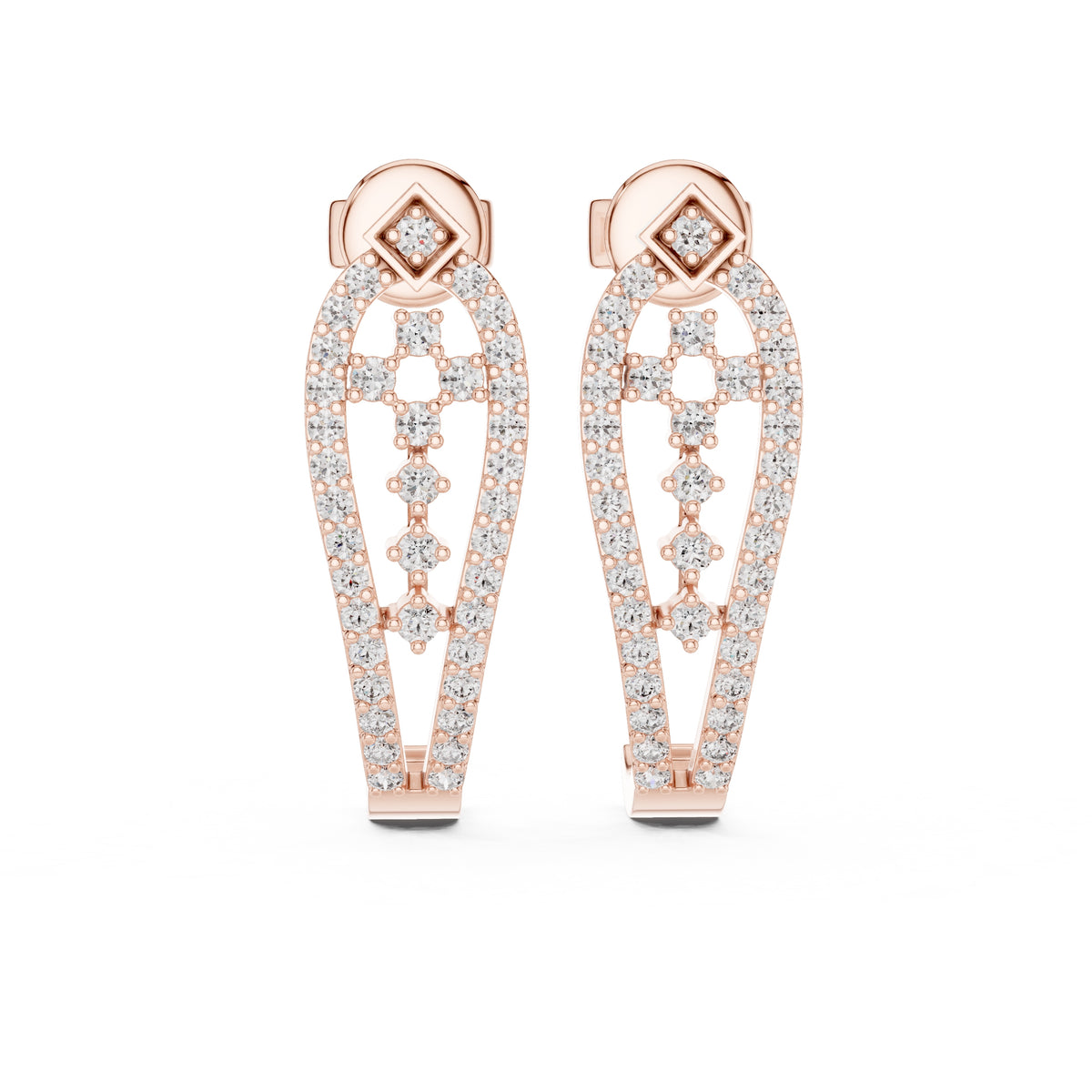 The Crest Lab Grown Diamond Drops Rose Gold
