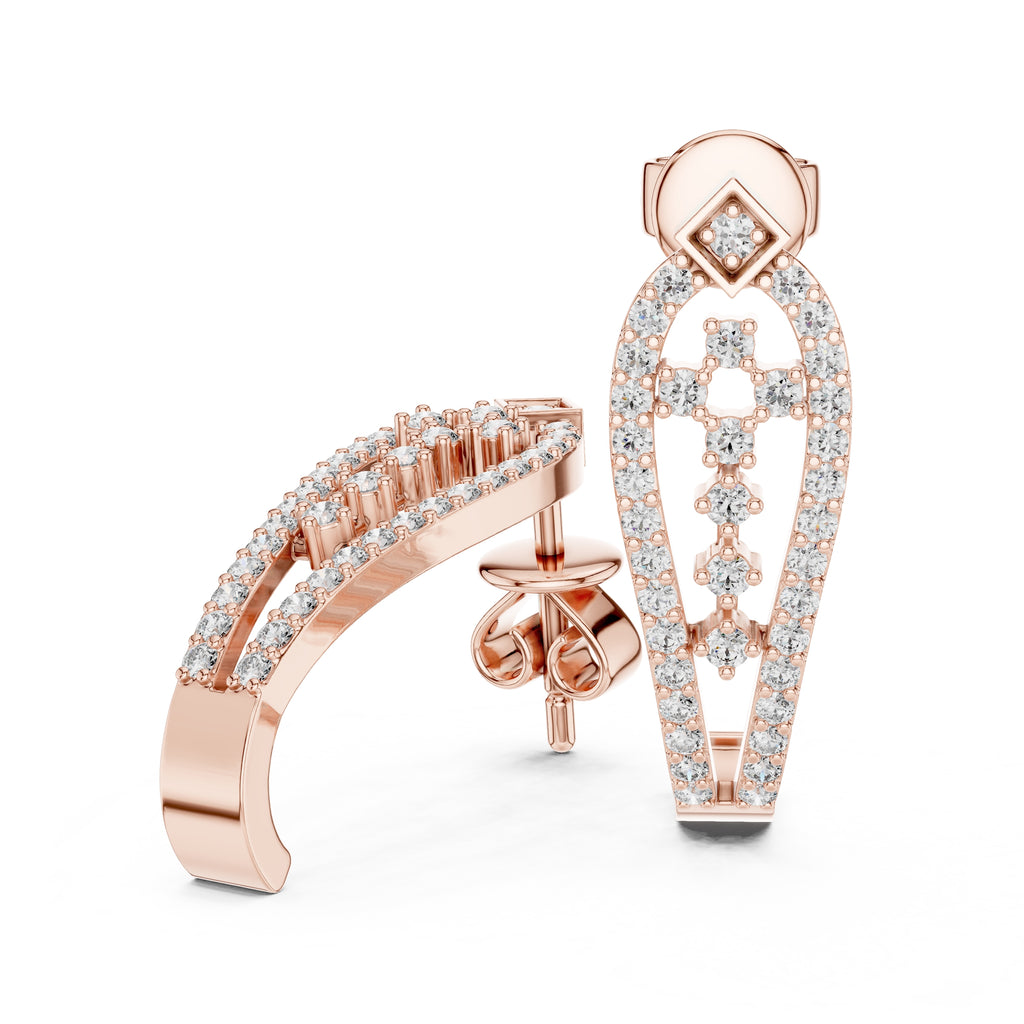 The Crest Lan Grown Diamond Drops Rose Gold