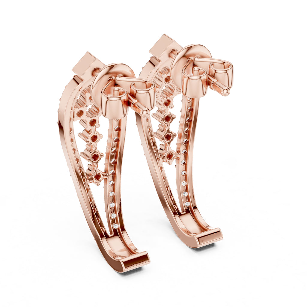 The Crest Lan Grown Diamond Drops Rose Gold