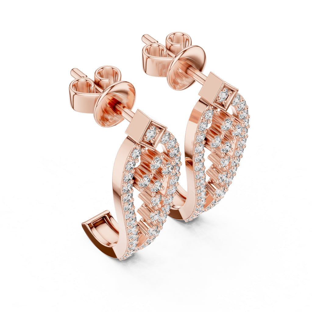 The Crest Lan Grown Diamond Drops Rose Gold