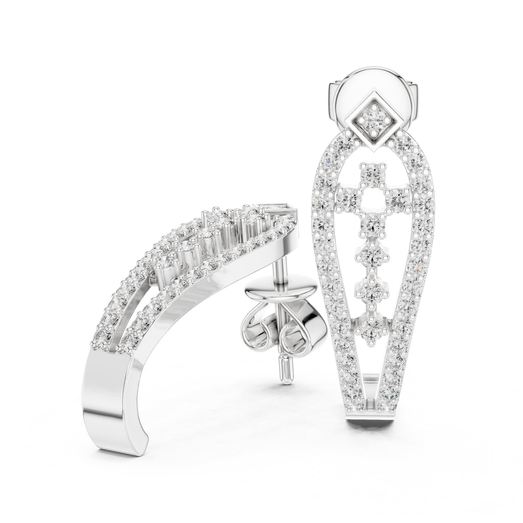 The Crest Lan Grown Diamond Drops White Gold