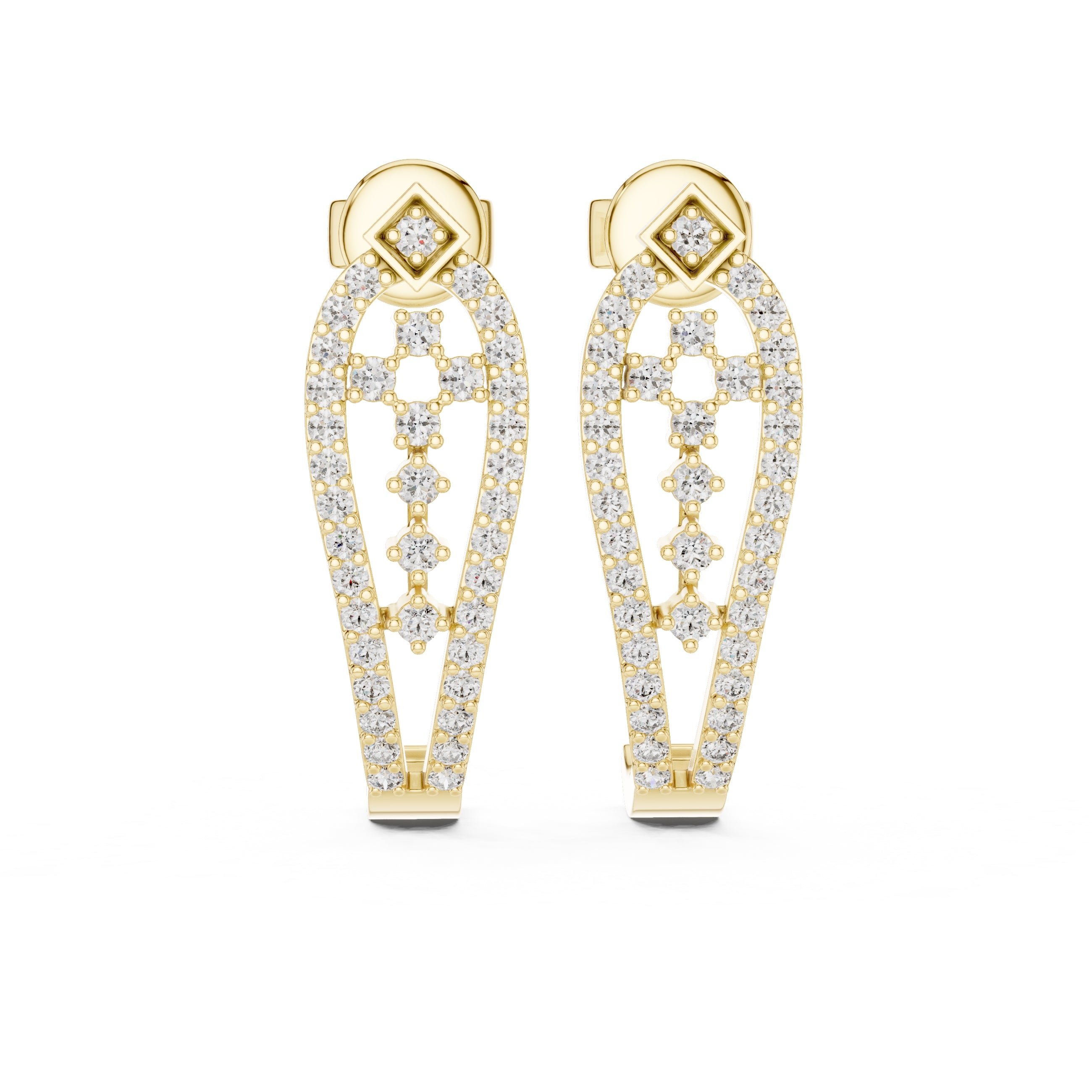 The Crest Lan Grown Diamond Drops Yellow Gold