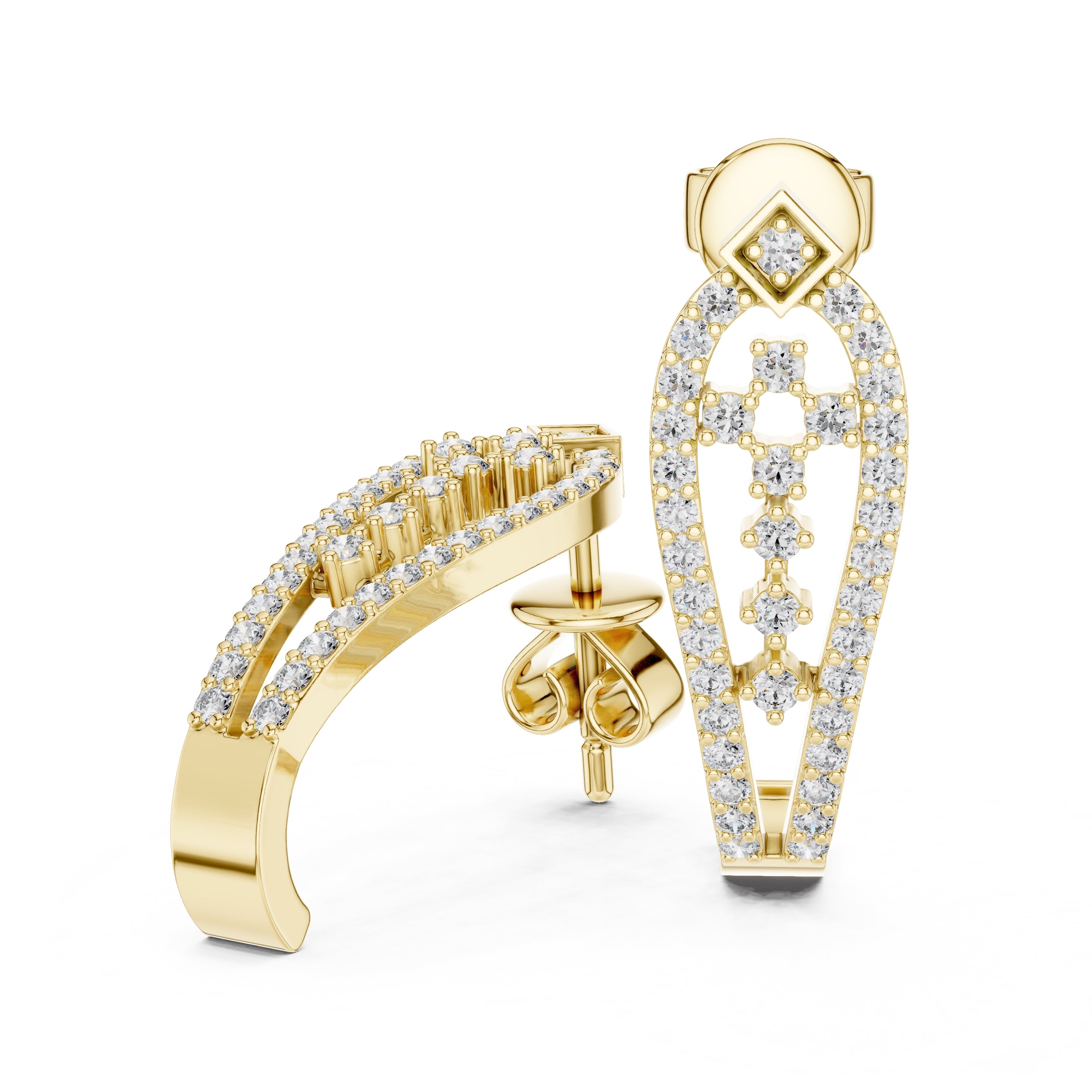 The Crest Lan Grown Diamond Drops Yellow Gold