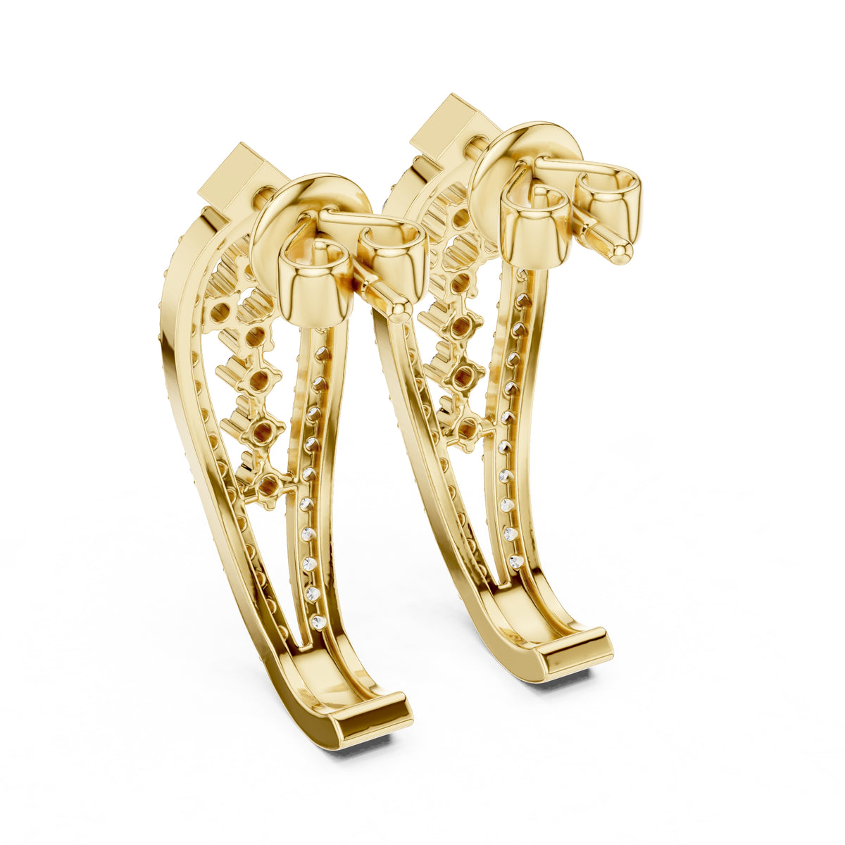 The Crest Lan Grown Diamond Drops Yellow Gold