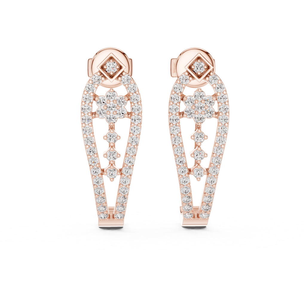 The Flora Lan Grown Diamond Drops Rose Gold