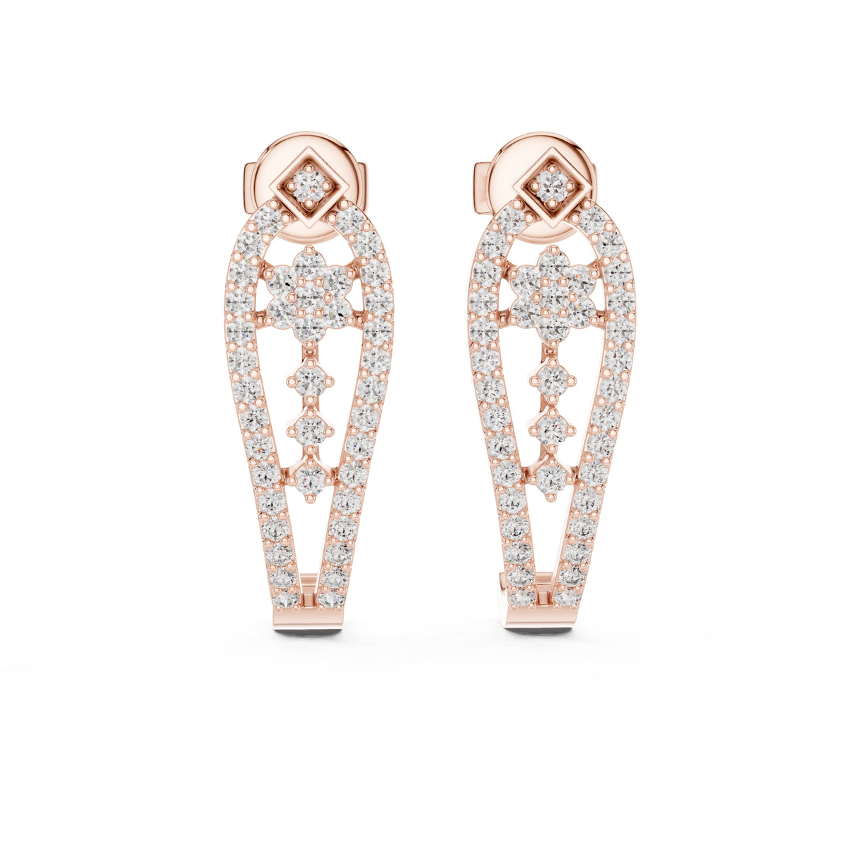 The Flora Lab Grown Diamond Drops Rose Gold