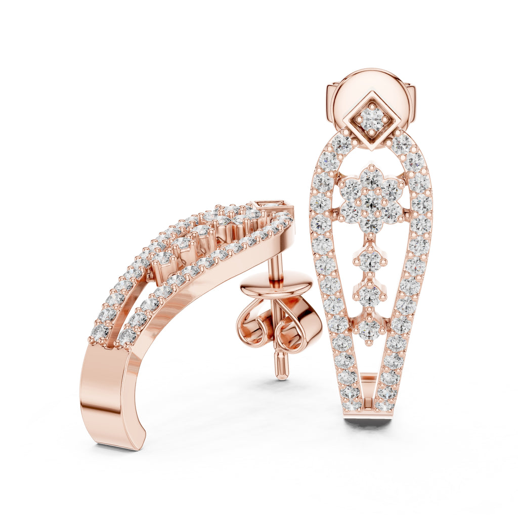 The Flora Lan Grown Diamond Drops Rose Gold