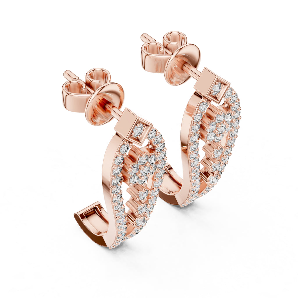 The Flora Lan Grown Diamond Drops Rose Gold