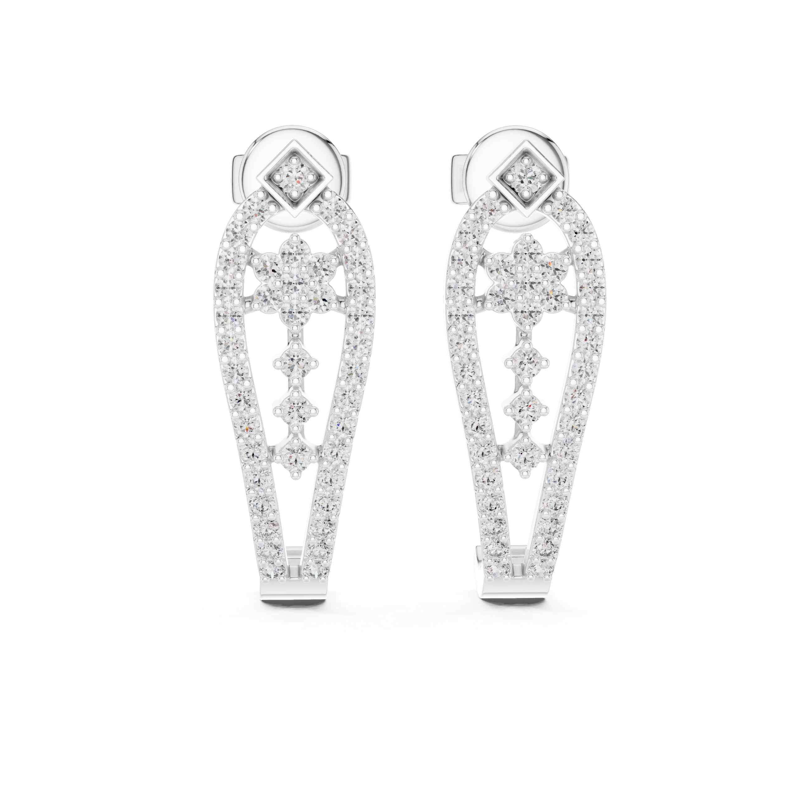 The Flora Lan Grown Diamond Drops White Gold