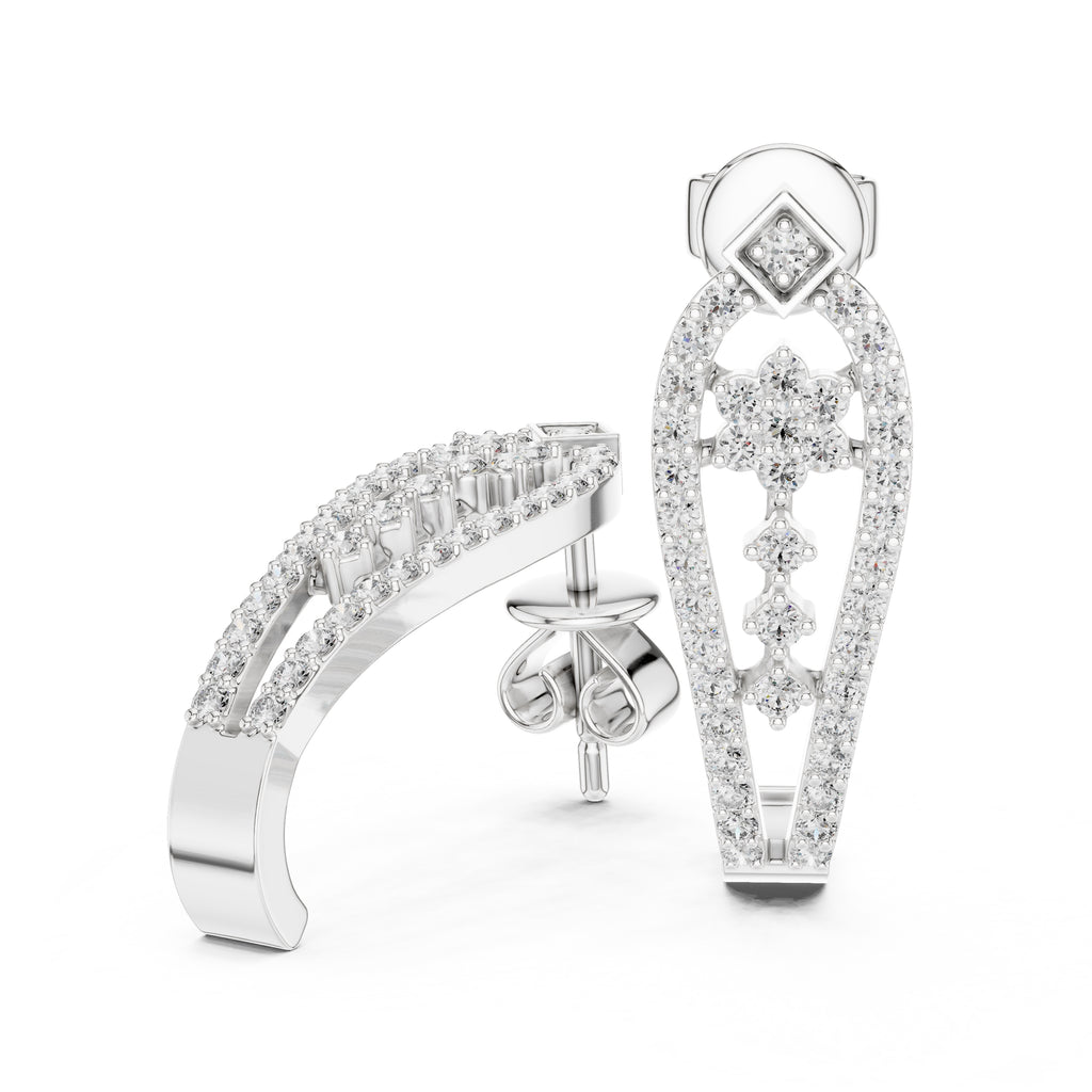 The Flora Lan Grown Diamond Drops White Gold