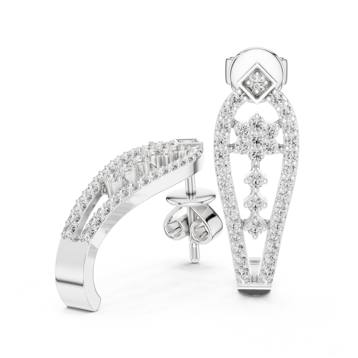 The Flora Lan Grown Diamond Drops White Gold
