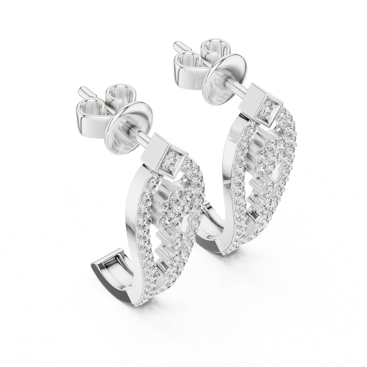 The Flora Lan Grown Diamond Drops White Gold