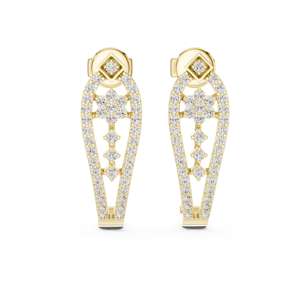 The Flora Lan Grown Diamond Drops Yellow Gold