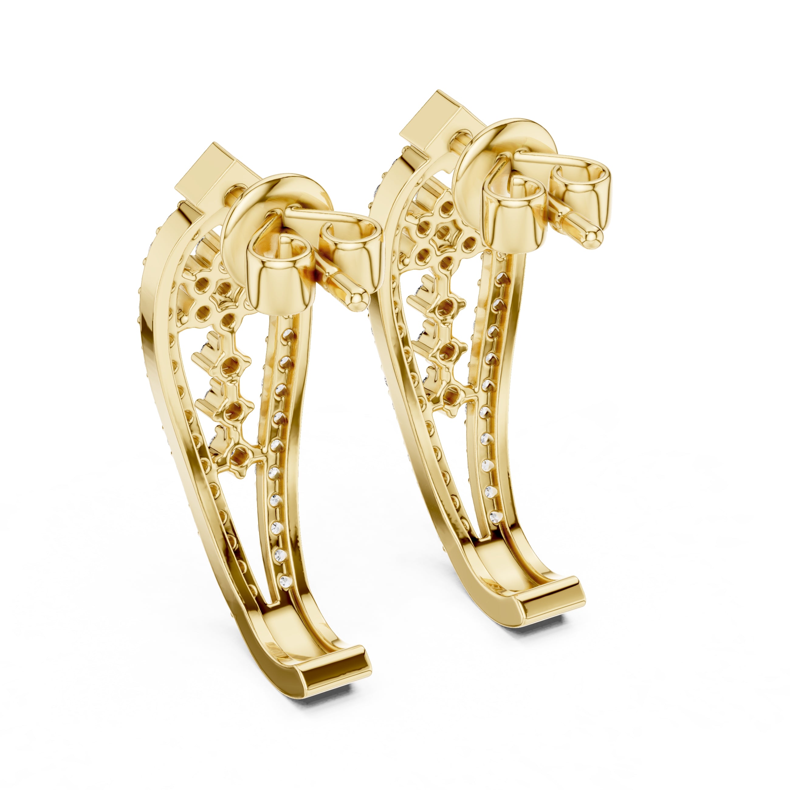 The Flora Lan Grown Diamond Drops Yellow Gold