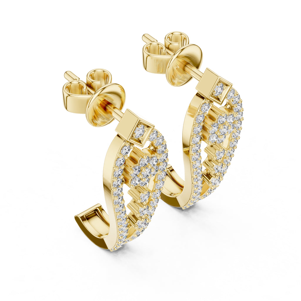 The Flora Lan Grown Diamond Drops Yellow Gold