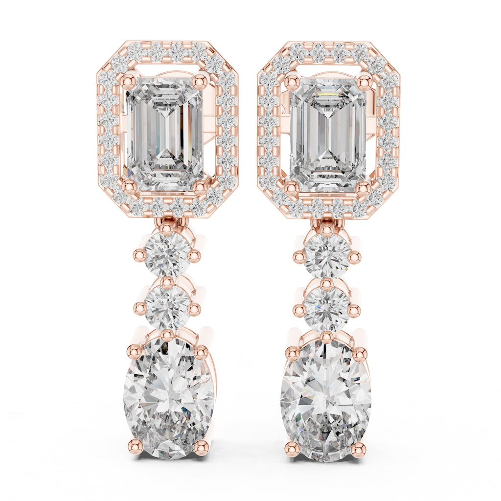 The Imperial Cascade Lan Grown Diamond Earrings Rose Gold