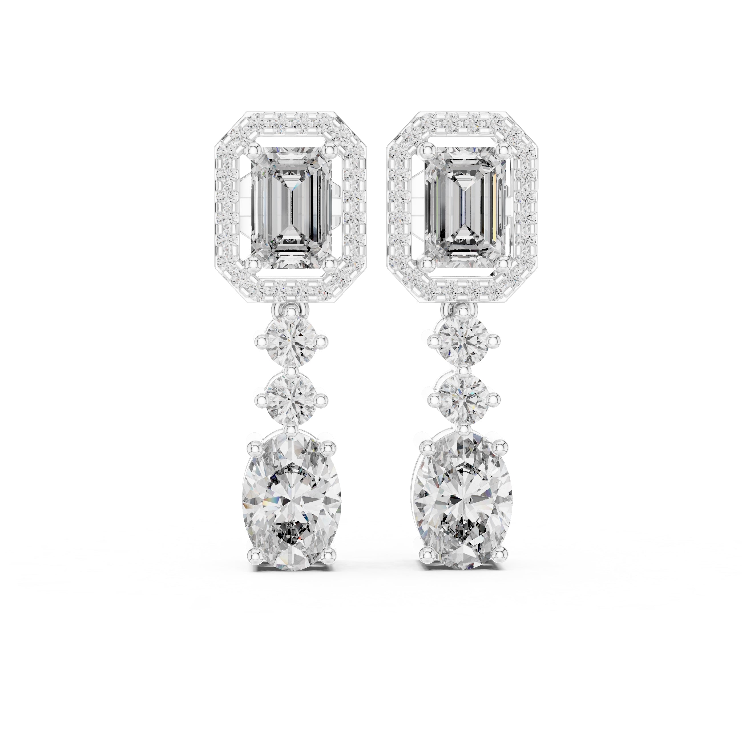 The Imperial Cascade Lan Grown Diamond Earrings White Gold