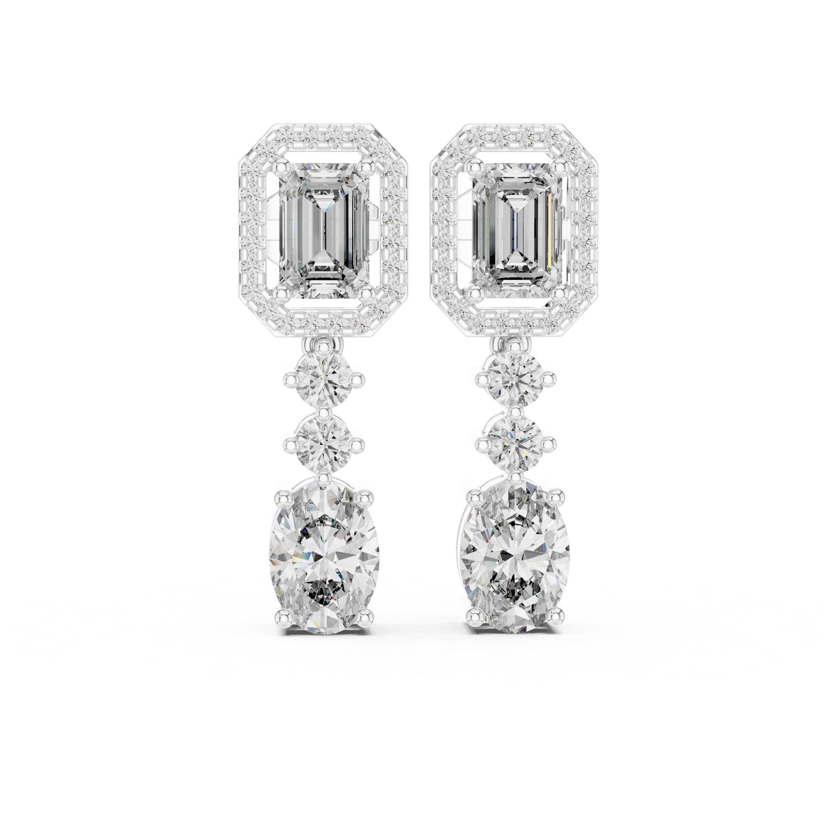 The Imperial Cascade Lab Grown Diamond Earrings White Gold