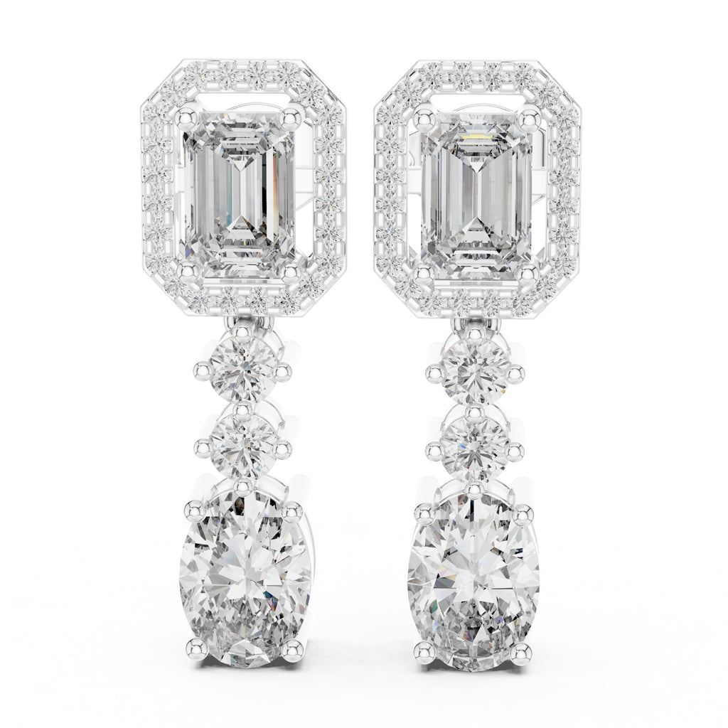 The Imperial Cascade Lan Grown Diamond Earrings White Gold