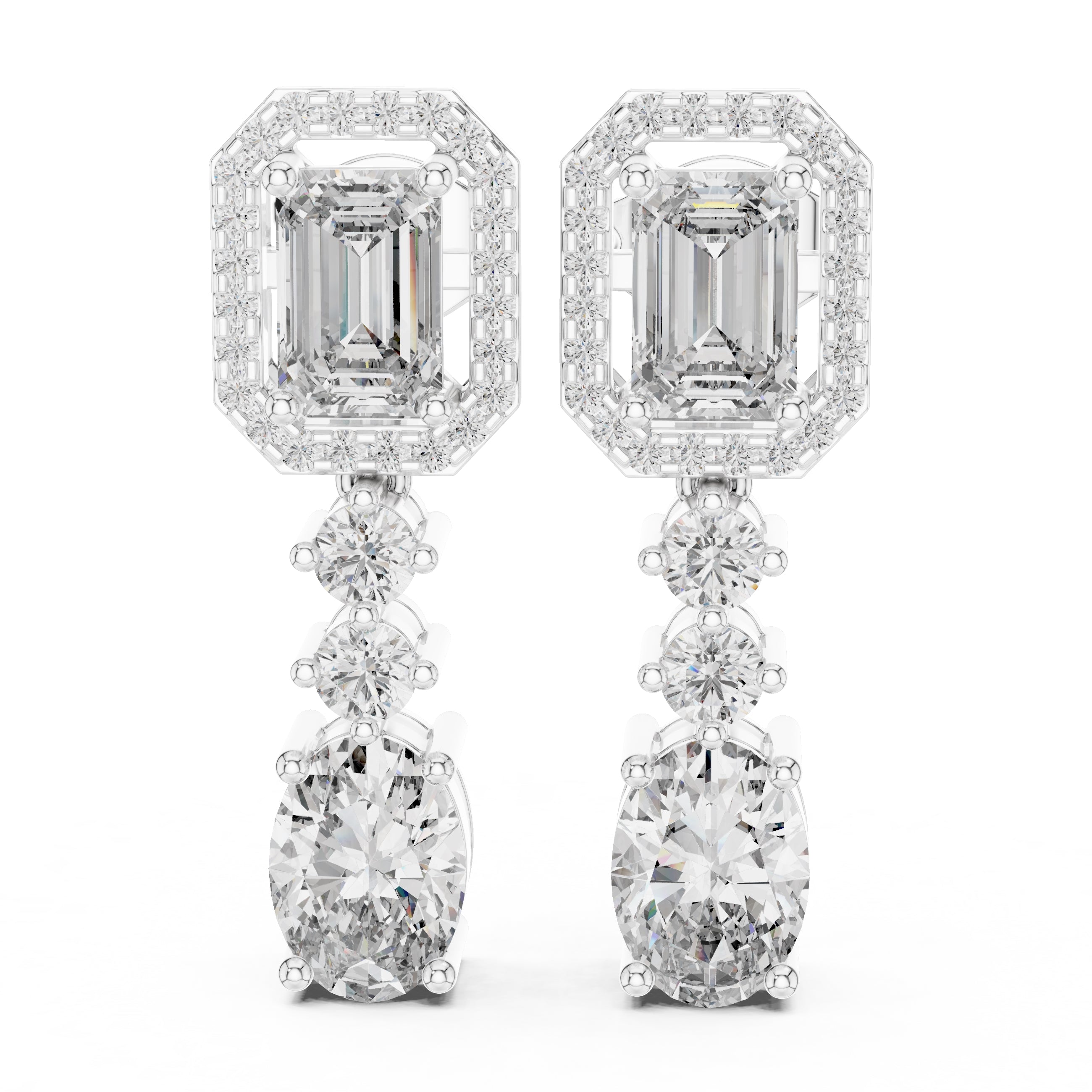 The Imperial Cascade Lan Grown Diamond Earrings White Gold