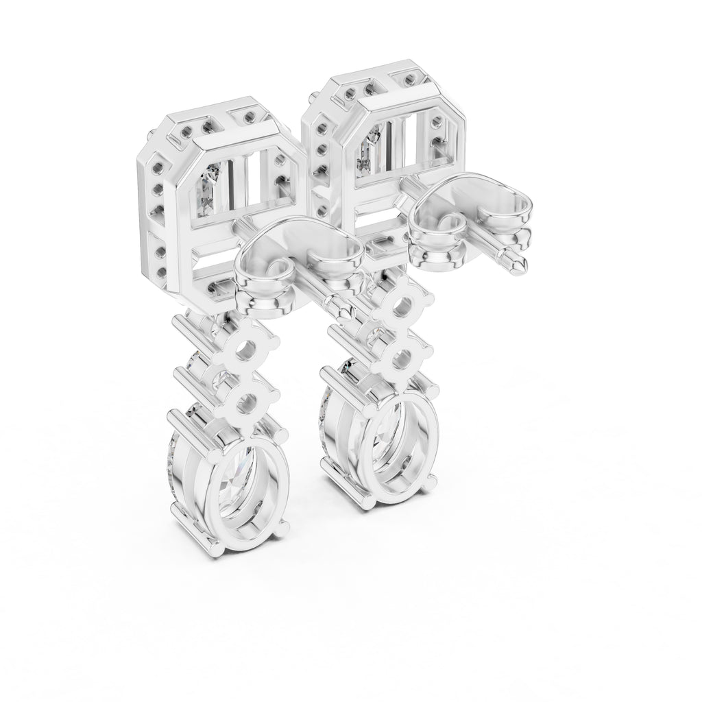 The Imperial Cascade Lan Grown Diamond Earrings White Gold