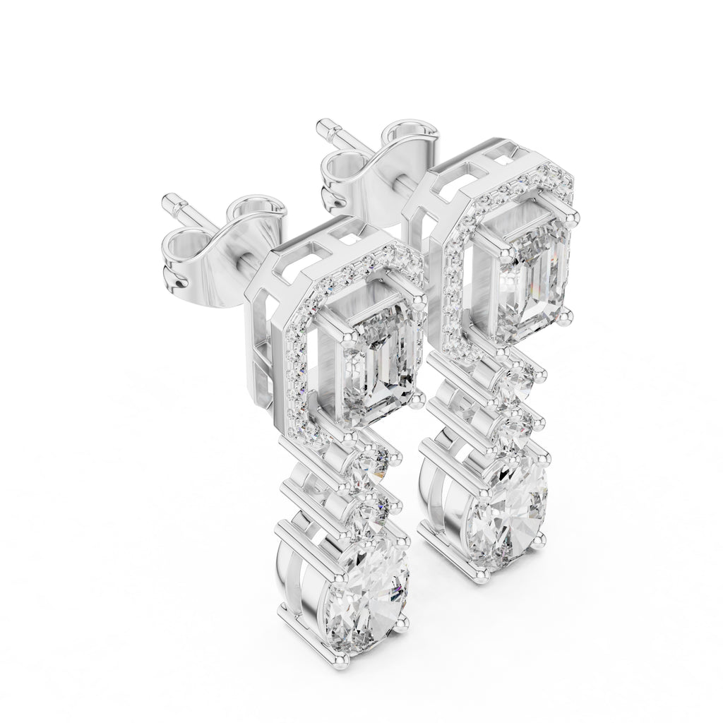 The Imperial Cascade Lan Grown Diamond Earrings White Gold